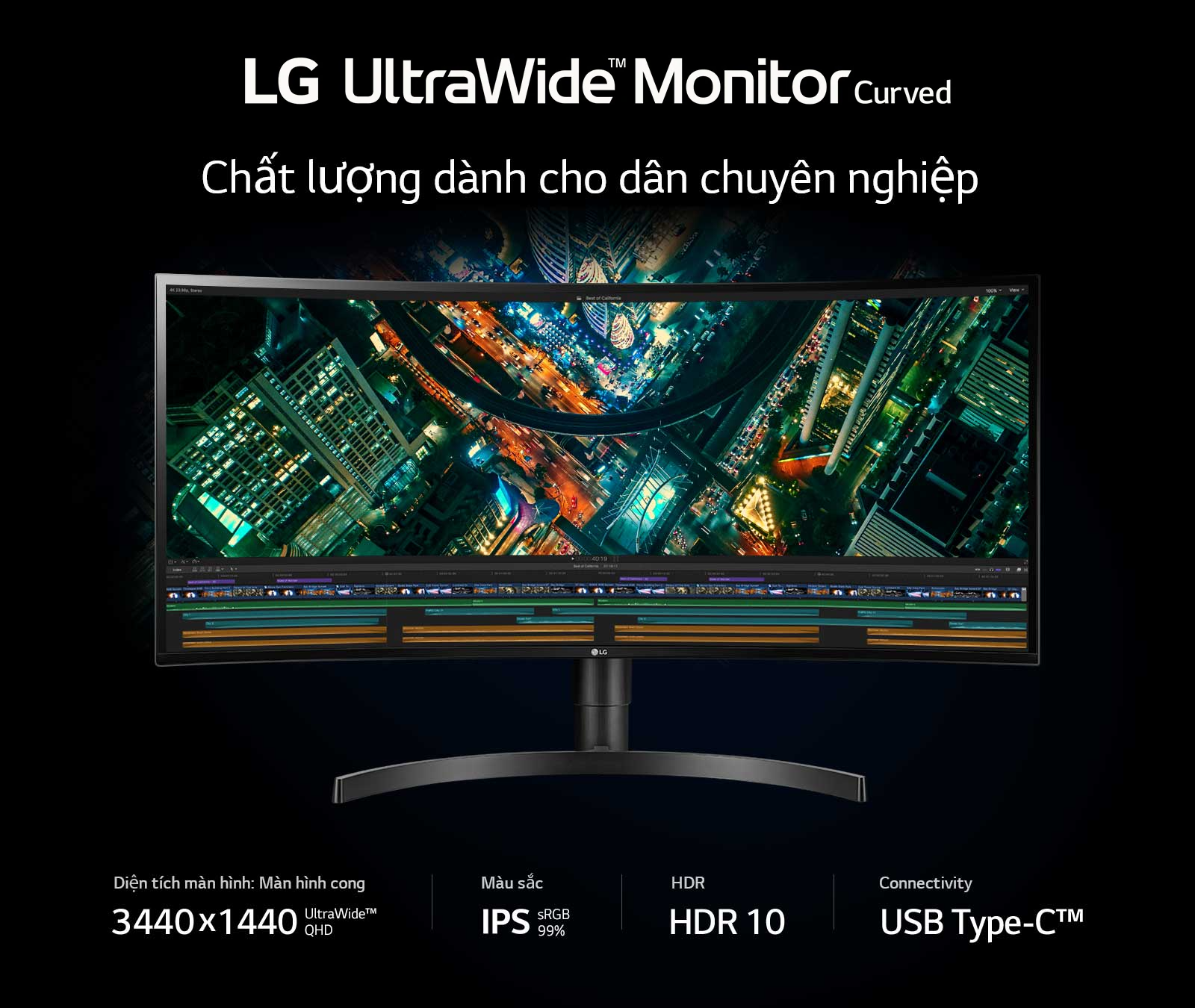Màn hình 34 inch UltraWie, Full HD, HDR, IPS/ LG34WN80C